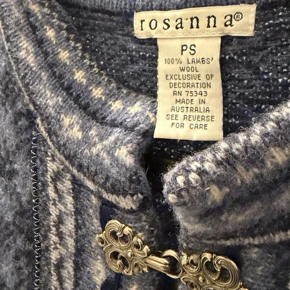 Rosanna Gray Wool Cardigan with Decorative Clasp - Picture 5 of 8